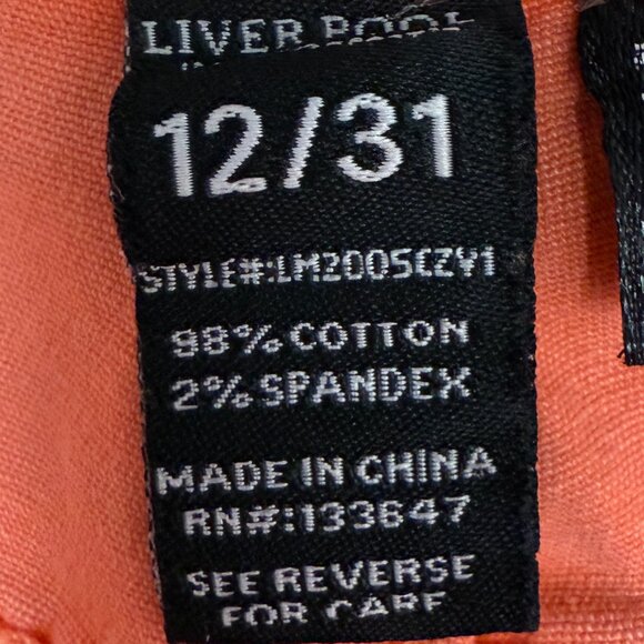 EUC Women's LIVERPOOL Penny Ankle Skinny Jean in Mineral Red | Size 12/31 - Picture 11 of 11